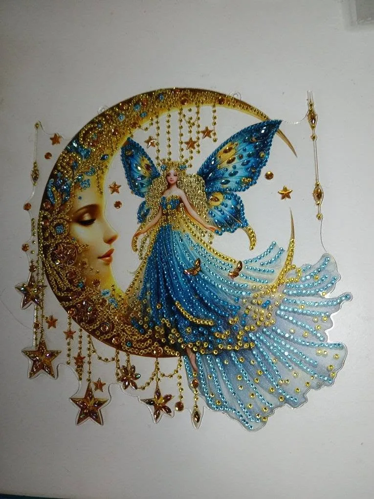 Moon fairy diamond art piece by Liz