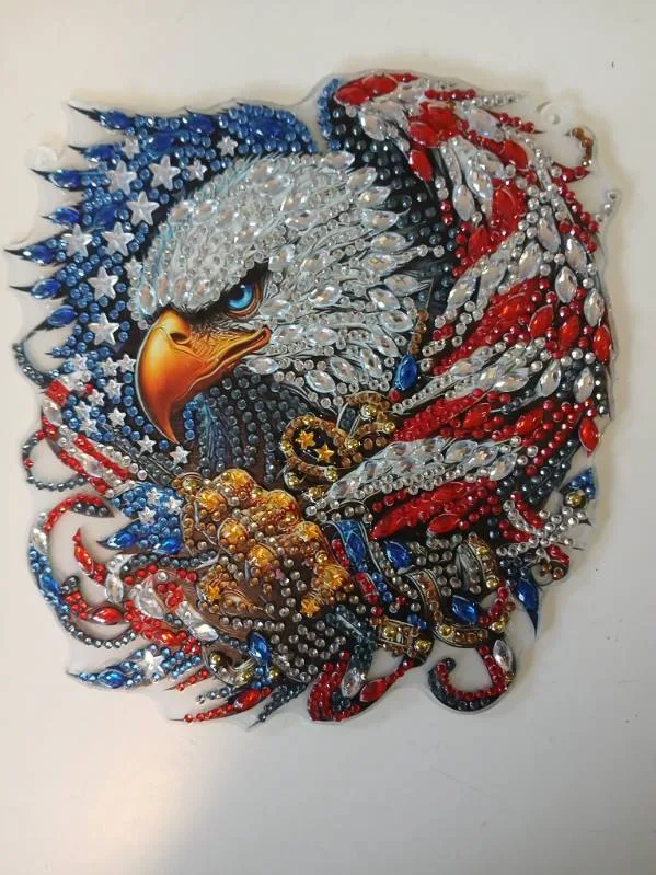 Patriotic eagle diamond art by Liz